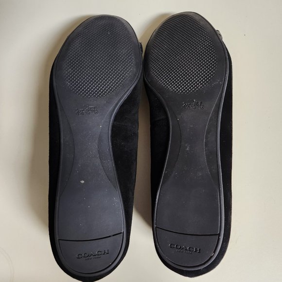 COACH Shoes Leila Flats Lux Suede Soft Nappa Black Size 9.5M with Box - Picture 10 of 14
